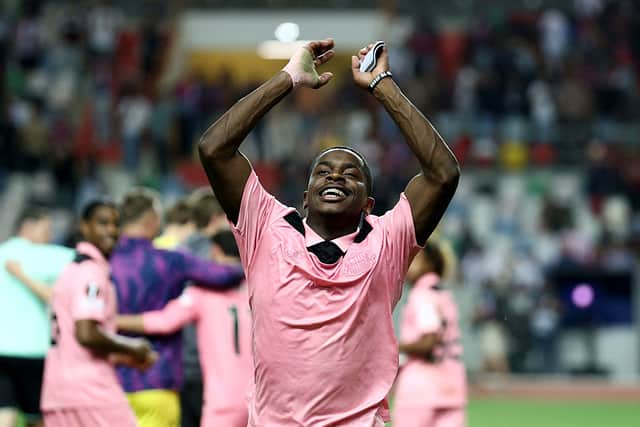 Sunderland players celebrate after late Europa League drama.