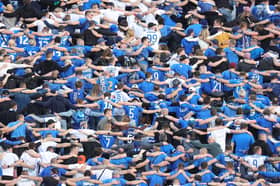 Lech Poznan fans celebrate.