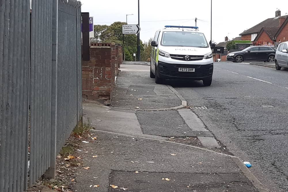 A police van on Hylton Castle Road