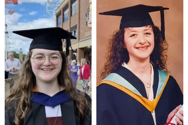 Daisy's 2026 graduation ceremony was at the Stadium of Light. Barbara's, in 1991, was before the stadium was built.