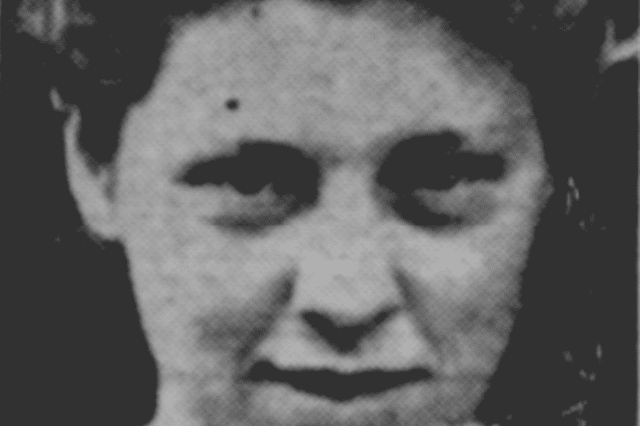 Patricia Naisbett, pictured after being rescued from the 'worst blaze in Castletown's history' in 1956.