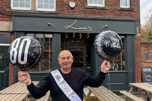 Marcello outside Luci's, the restaurant he co-owns in Front Street, Cleadon Village
