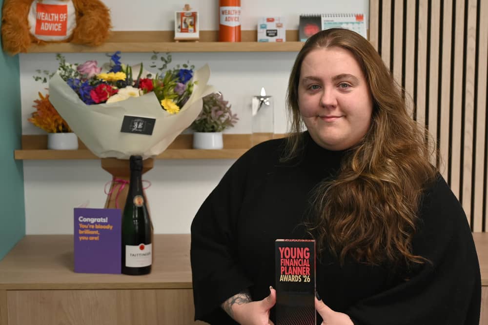Skye Bulmer with her Young Marketing Specialist of the Year award.