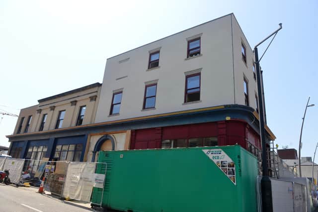The corner block pictured earlier this summer