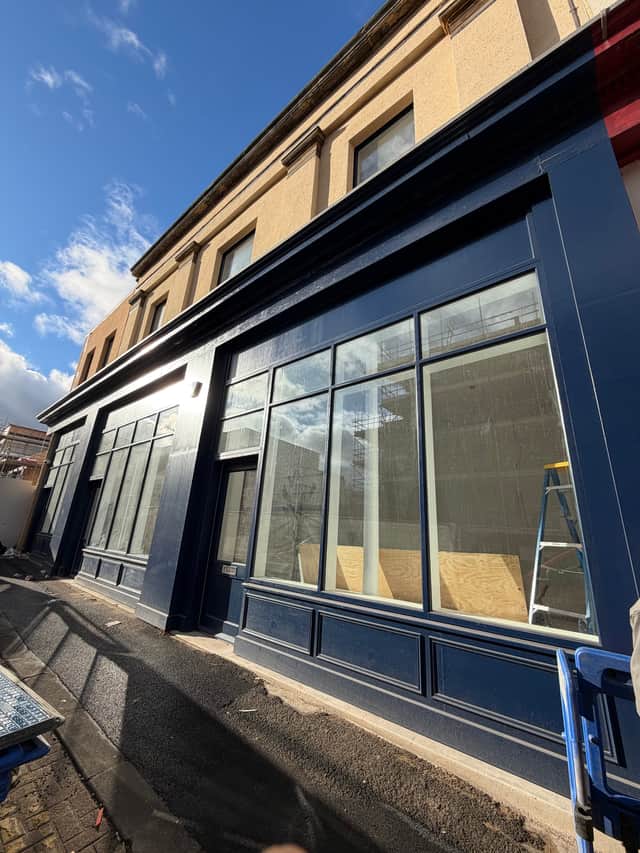 Shopfronts have been sympathetically restored a the former tyre shop in Sunniside