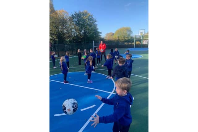 Children enjoying their new MUGA