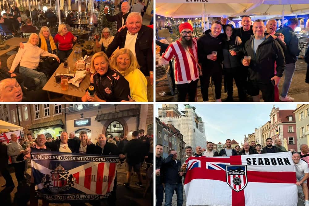 Sunderland AFC's red and white army has arrived in Poznan