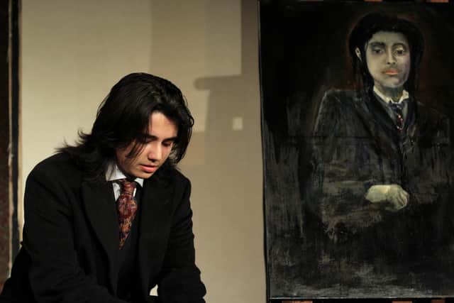 Kurt Cadwallender as Dorian Gray in rehearsal.