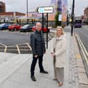 Cllr Bill Blackett and Sunderland Business Investment District Chief Officer, Sharon Appleby at the city centre's largest surface car park - Station car park