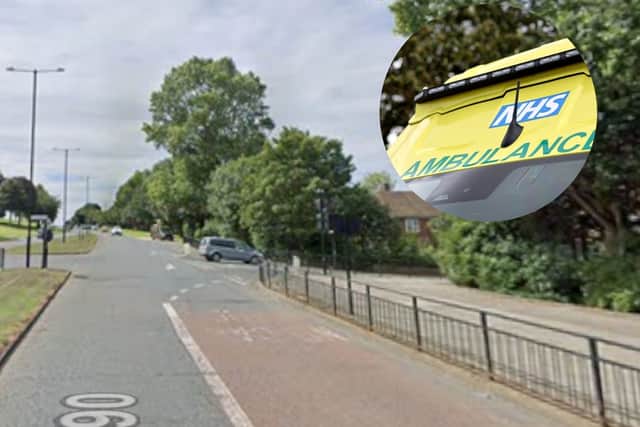 A cyclist was taken to hospital with serious injuries following a reported collision with a car on the A690 Durham Road junction with Thorney Close Road.