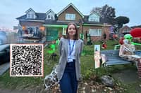 Megan Turnock, Community Fundraising Officer at St Benedict's Hospice, at the the Silksworth Home of Jan Prater, whose Halloween display is raising funds for the local charity.