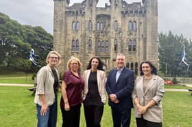 (From L to R) Amy Swan (AFNE), Nikki Vokes (Community Opportunities) , Kelly Brougham (AFNE), Colin Burnicle (Hylton Castle Trust) and Gaynor Lewis (The
Wellness Collective)