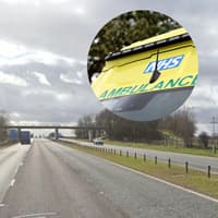 HGV driver taken to hospital after lorry overturns on A1M near Durham