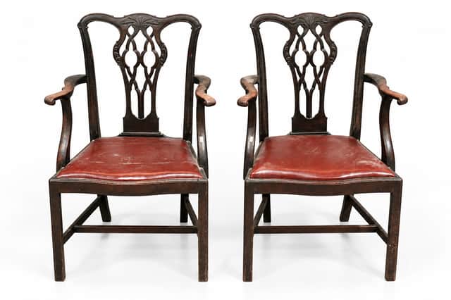 Two of the chairs which have been included in the Homes & Interiors Auction on Tuesday, November 3 from 10am.