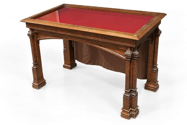A fine example of the Durham Cathedral furniture which will be auctioned by Anderson & Garland.