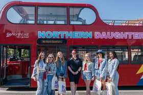 Northern Daughters with their bus driver for the day