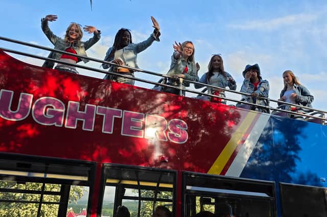 The girls drove around the city for the video