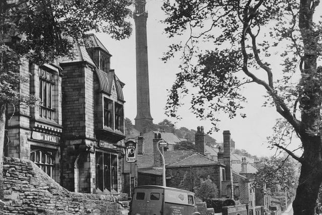 Looking at Wainhouse Tower from Pye Nest back in 1962.
