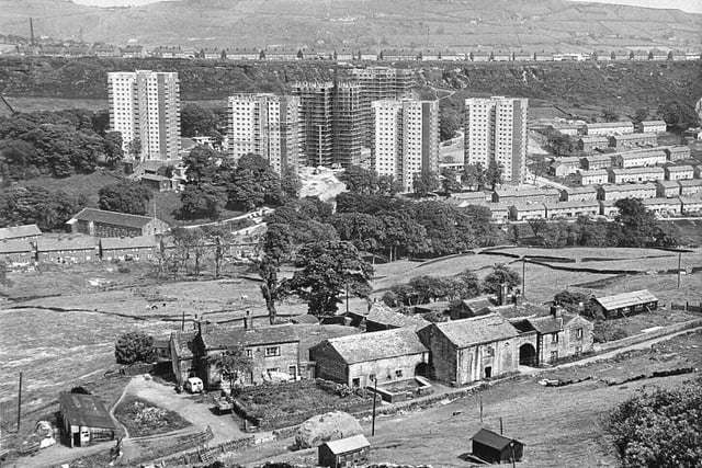 Three generations of housing seen around Mixenden back in 1965.