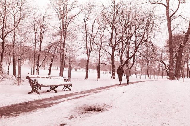 This photo, believed to have been taken in Thornes Park, gives a glimpse of the snow which hit the city in January 1985.