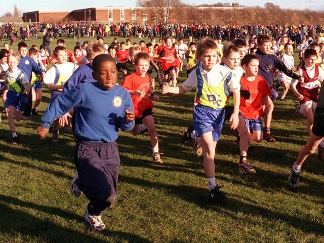 The start of the under 11's boys race during the annual Leeds Schools Cross Country Championships. A total of 84 schools took part in the competition held at Whitkirk Primary.