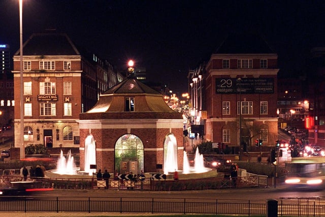 The new fountain on the roundabout at the bottom of Eastgate was officially switched on.
