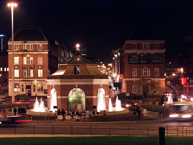 The new fountain on the roundabout at the bottom of Eastgate was officially switched on.