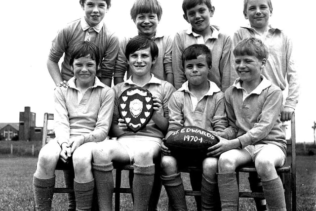 St Edward's RC Primary School seven a side rugby league tournament winners in 1971