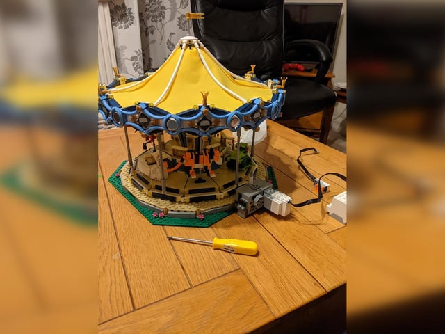 Joanne Appleby has a fairground in her home, with this working Lego carousel.