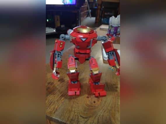 Lindsy Charnock built a Lego robot.