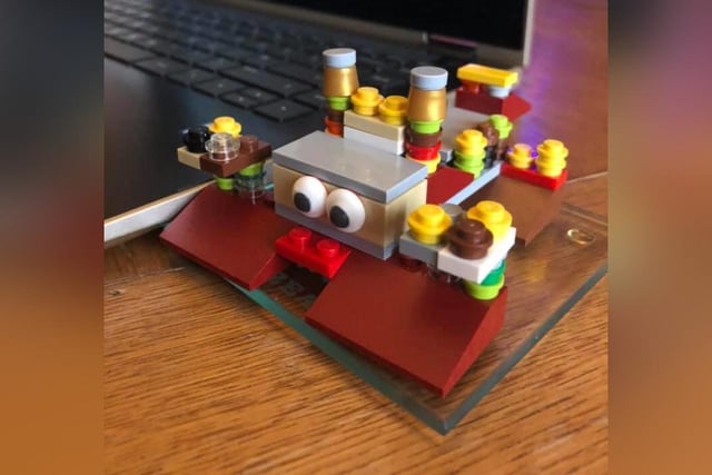 Leanne Hedges' nephew created his own Lego monster.