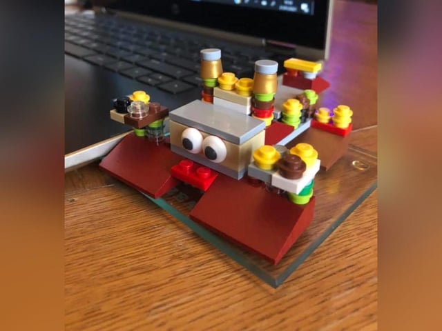 Leanne Hedges' nephew created his own Lego monster.