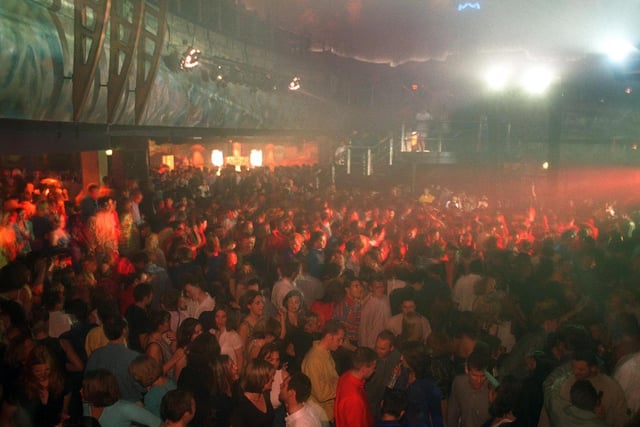 Clubbers packed out on the huge dancefloor in the nightclub's heyday