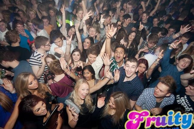 A packed out Fruity - Leeds University Union's long-running weekly club night - from the academic year 2010-11