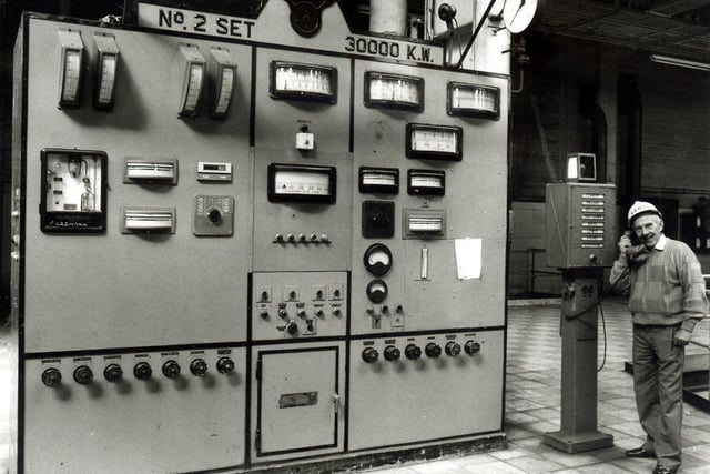 A control panel inside Westwood power station just prior to closure in 1986.
