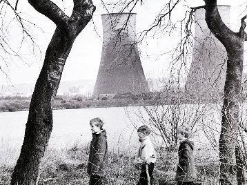 Retro 1980's - A stroll along Wigan Flashes with the power station cooling towers in the background.