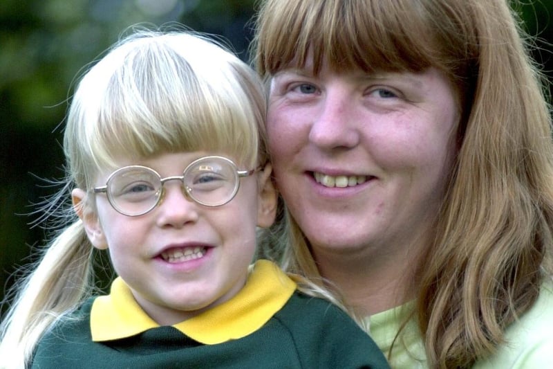 Jennifer Collinson, pictured with mum Caroline, started school in Pudsey in September 2000. She was just 1lb 10 oz when she was born five years ago.