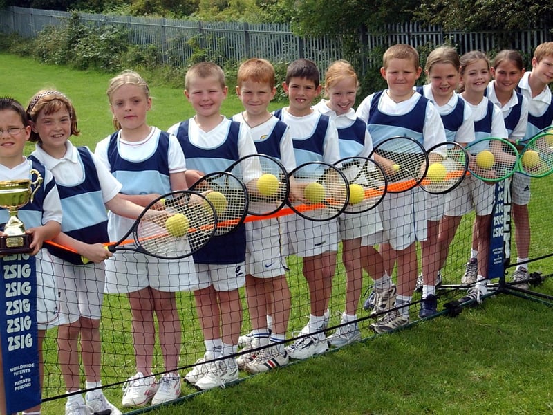 St Mary's RC Primary won the Leeds City Junior Tennis Challenge. Pictured 
Liam Callaly, Elizabeth Hill, Roisin Casey, Thomas Blair, James Mace, Johnny Hughes, Hannah Chilvers, Christopher Holliday, Lucy Dodman, Megan Hughes,  Natalie Green & Jordan Ide.
