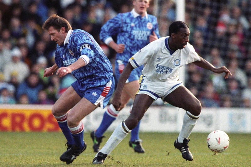 Chris Whyte turns away from Southampton's Terry Hurlock.