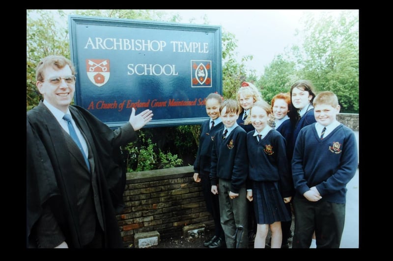 In 1993 at new sign arrived to mark the school's name change from William Temple High School