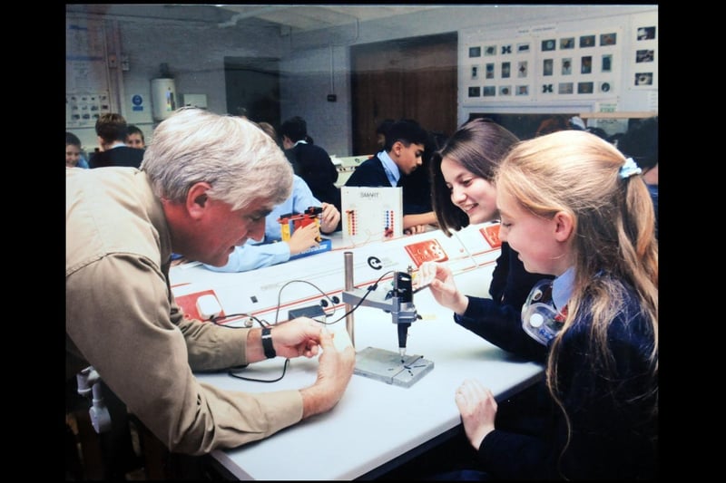Head of Technology Charles Wall with pupils