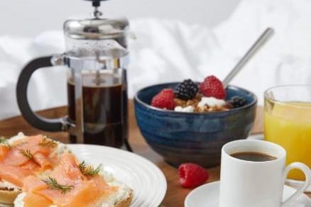 With smoked salmon and whipped cheese, honey and Greek yoghurt, this M&S breakfast selection will go down a treat. Order the Mother's Day Luxury Breakfast in Bed Gift online, or opt for the Continental Breakfast option.