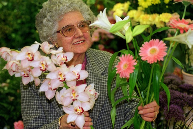 This is Kathleen Bretherick who had been a florist in Chapel Allerton for 50 years.