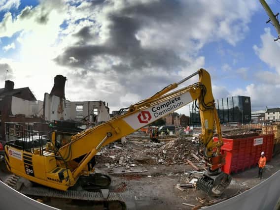 Demolition and construction work at UCLan, Preston