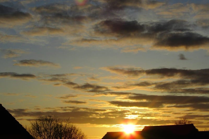Lewis Hiornd was also drawn by the sunrise, and sent in this beautiful snap of the sun rising close to his home.