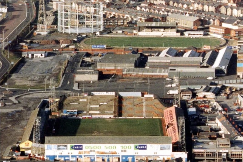 Bloomfield Road, showing Blackpool Greyhound track in the background