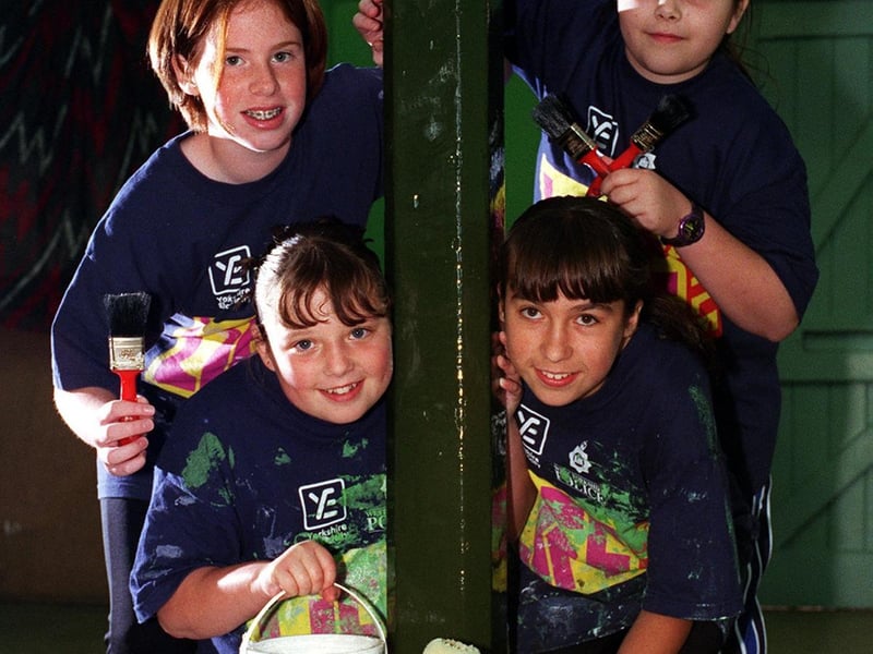 Four pupils of Brigshaw High School painted the inside of Swillington Brownies hut as part of a lifestyle scheme run by West Yorkshire Police. Pictured are Laura Hoult, Kimberley Singleton, Nicola Singleton and Vicki Riel.