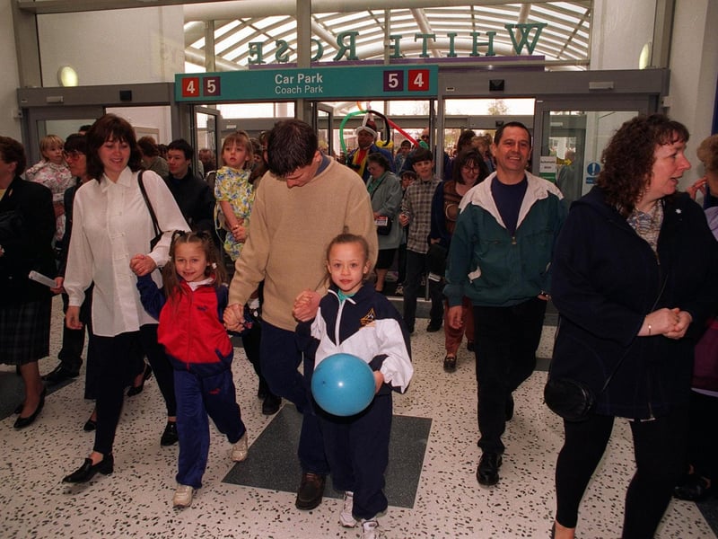 The White Rose Shopping Centre opened its doors for the first time.