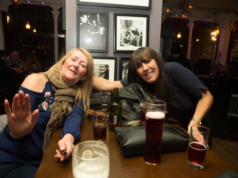 Dennise and Tracy having St Patrick's Day fun in The Waterhouse in 2018.