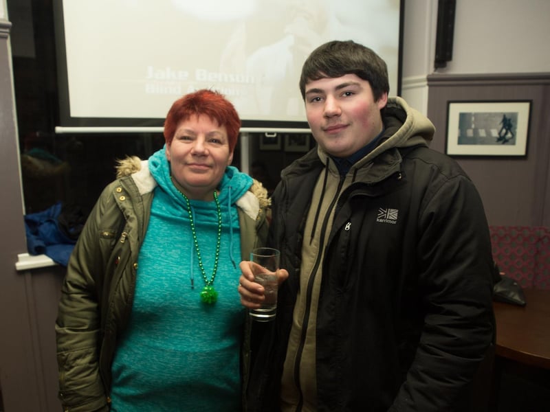 Lorraine and Gareth enjoying a St Patrick's Day drink in The Waterhouse in 2018.
